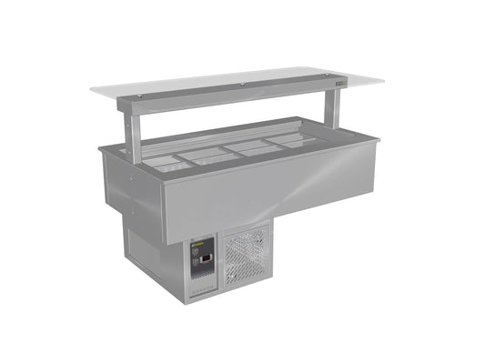 Culinaire CR.CWCF.D.GSF.4 - Drop-In Cold Well With Flat Glass Gantry