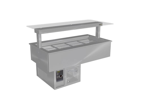 Culinaire CR.CWCF.D.GSF.4 - Drop-In Cold Well With Flat Glass Gantry