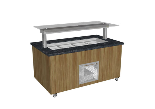 Culinaire CR.IBGJ.CWCF.U.GSF.6 - Mobile Refrigerated Island Buffet With Flat Glass Gantry