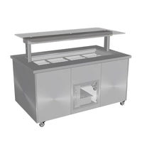 Culinaire CR.IBSS.CWCF.U.GSF.4 - Mobile Refrigerated Island Buffet with Flat Glass Gantry