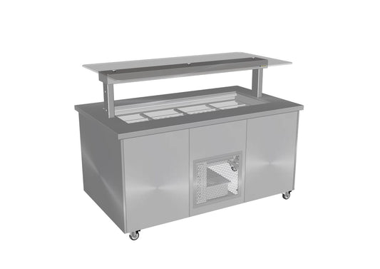 Culinaire CR.IBSS.CWCF.U.GSF.4 - Mobile Refrigerated Island Buffet With Flat Glass Gantry
