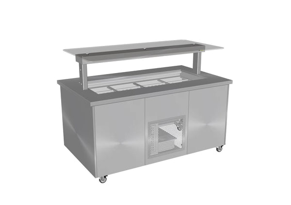 Culinaire CR.IBSS.CWCF.U.GSF.4 - Mobile Refrigerated Island Buffet with Flat Glass Gantry