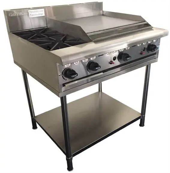 Caterware CW-GB2-60HP-LPG 2 Burner Cooktop + Hotplate