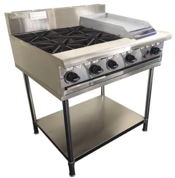 Caterware CW-GB4-30HP-NG 4 Burner Cooktop + 300mm Hotplate