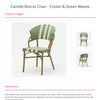Camille Bistrot Chair - Cream & Green Weave