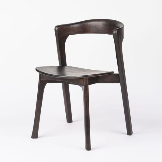 Clare Elmwood Dining Chair with Curved Backrest