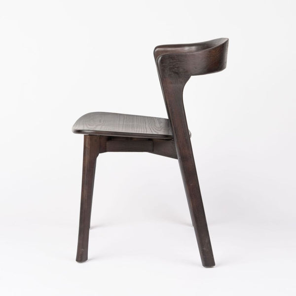Clare Elmwood Dining Chair with Curved Backrest