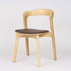 Clare Elmwood Dining Chair with Curved Backrest and PU Upholstered Seat