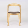 Clare Elmwood Dining Chair with Curved Backrest and PU Upholstered Seat