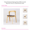 Clare Elmwood Dining Chair with Curved Backrest and PU Upholstered Seat