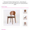 Clement Timber Dining Chair - Dark Brown Ashwood Frame with Espresso PU Upholstered Seat