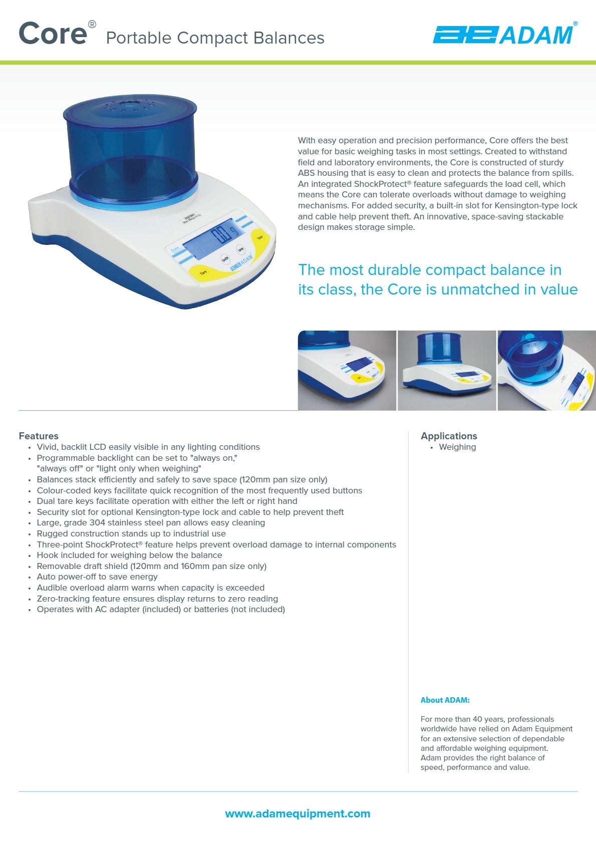 Adam Equipment Core CQT 1501 - Portable Compact Balance