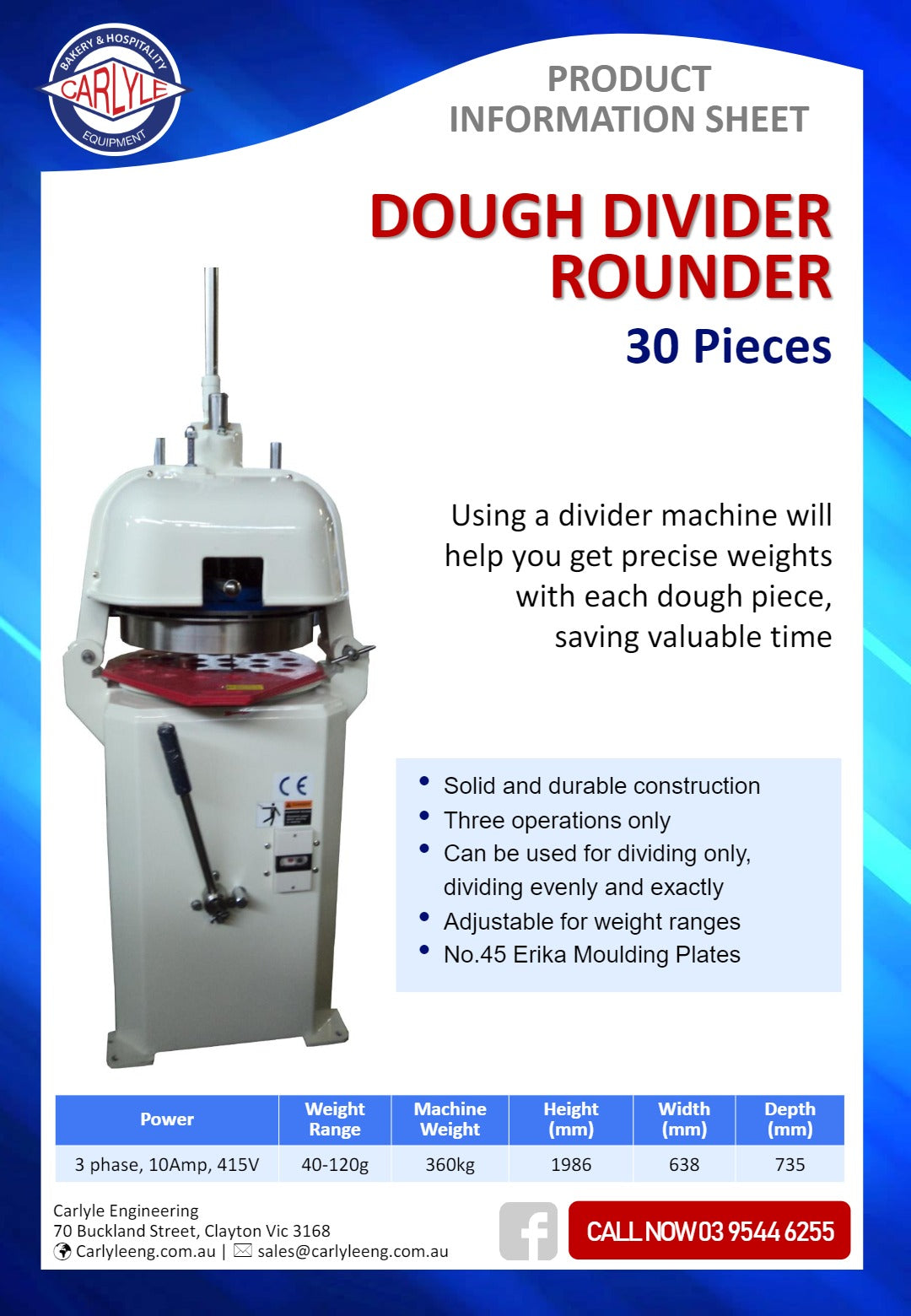 Thumbnail - Carlyle CM D30 - Dough Divider Rounder