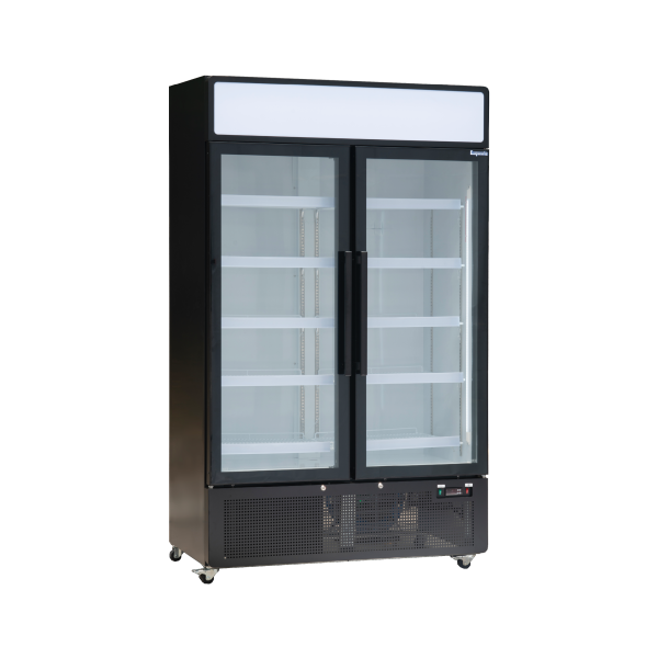 Exquisite DC880PB Black Two Door Upright Fridge