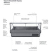 Bromic DD1875SG-NR - Square Glass Deli Display