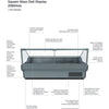 Bromic DD2500SG-NR - Square Glass Deli Display