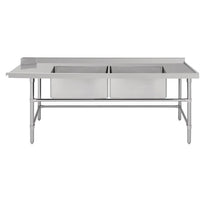 Vogue DE476 - Dishwasher Inlet Table With Double Bowl Sink