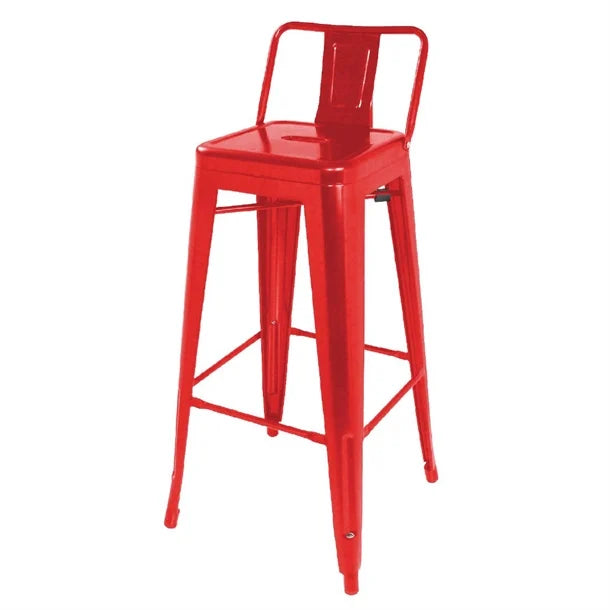 Bolero DL872 - Four Steel Bistro High Stools With Backrest