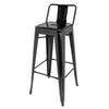 Bolero DL882 - Four Steel Bistro High Stools With Backrest