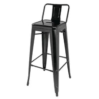 Bolero DL882 - Four Steel Bistro High Stools With Backrest