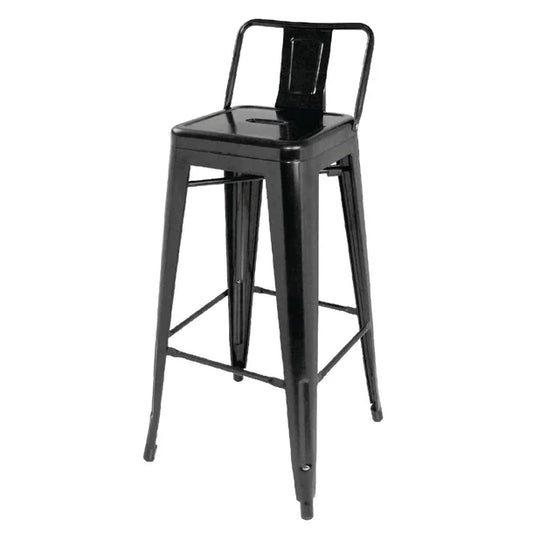 Bolero DL882 - Four Steel Bistro High Stools With Backrest