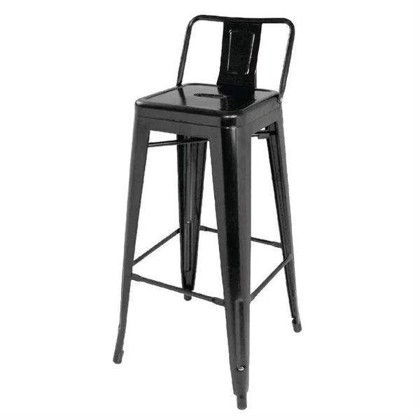 Bolero DL882 - Four Steel Bistro High Stools With Backrest