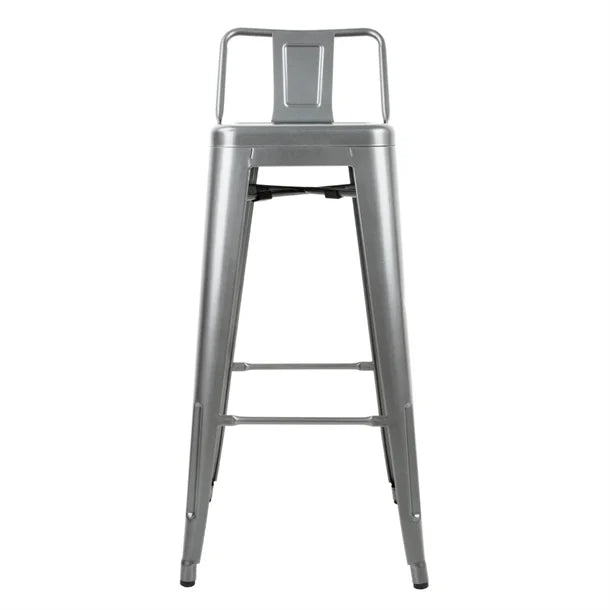 Bolero DM935 - Four Steel Bistro High Stools With Backrest