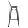 Bolero DM935 - Four Steel Bistro High Stools With Backrest