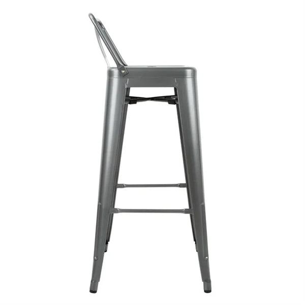 Bolero DM935 - Four Steel Bistro High Stools With Backrest