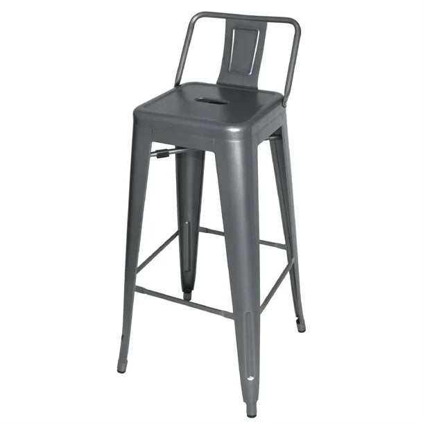 Bolero DM935 - Four Steel Bistro High Stools With Backrest