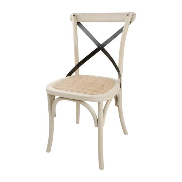Bolero DR306 - Two Metal Cross Backrest Dining Chairs
