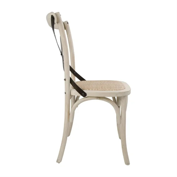 Bolero DR306 - Two Metal Cross Backrest Dining Chairs
