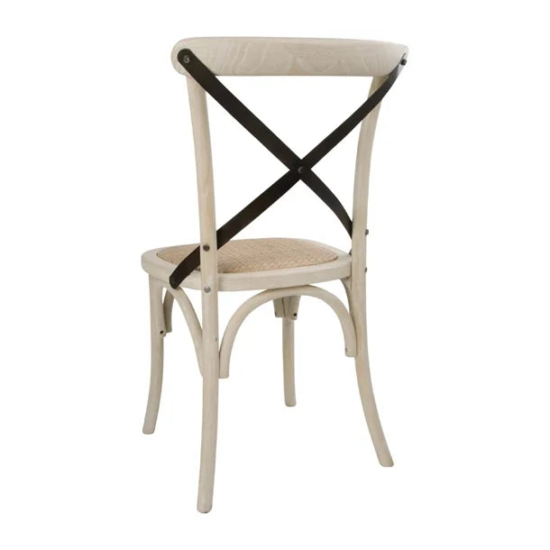 Bolero DR306 - Two Metal Cross Backrest Dining Chairs