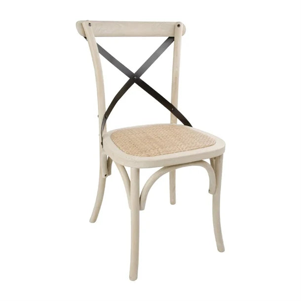 Bolero DR306 - Two Metal Cross Backrest Dining Chairs