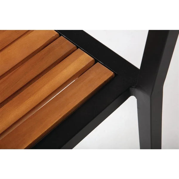 Bolero DS150 - Four Steel & Acacia Side Chairs