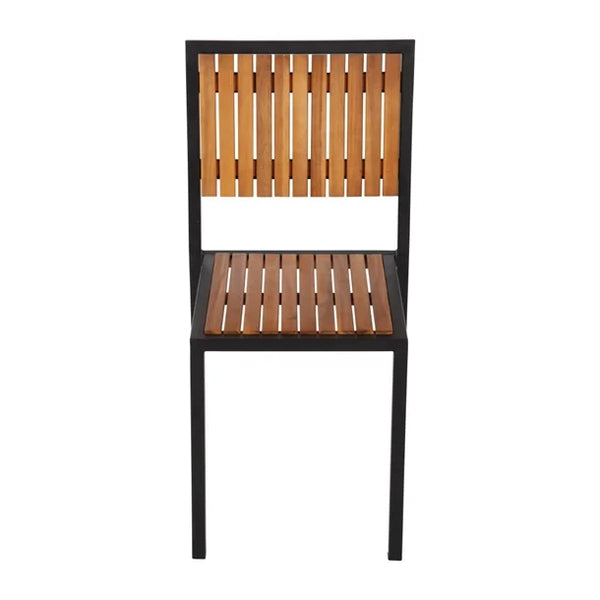 Bolero DS150 - Four Steel & Acacia Side Chairs