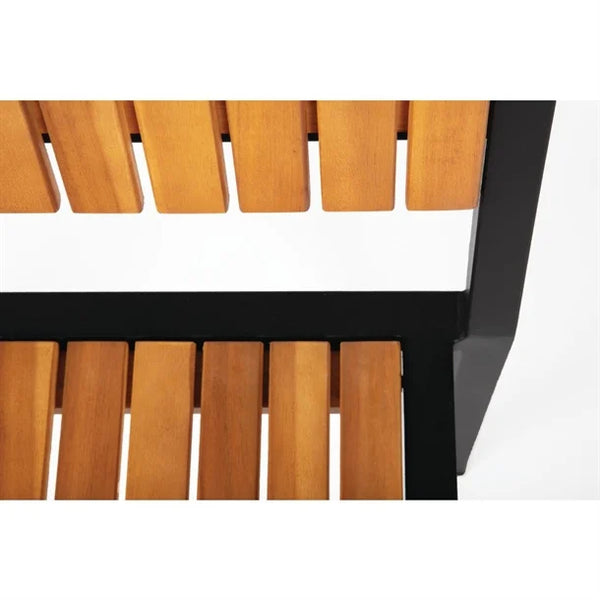 Bolero DS150 - Four Steel & Acacia Side Chairs