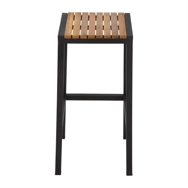 Bolero DS156 - Two Steel & Acacia Bar Stools