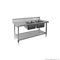 Modular Systems DSB7-1500R/A - Double Right Sink Bench