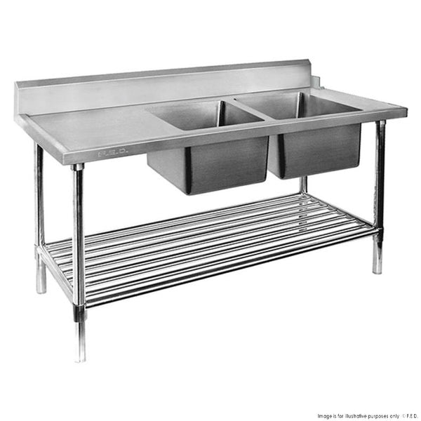 Modular Systems DSBD7-1800R/A - Right Inlet Double Sink Dishwasher Bench