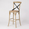 Darlinghurst Elmwood Cross Back Bar Stool with Rattan Seat