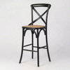 Darlinghurst Elmwood Cross Back Bar Stool with Rattan Seat
