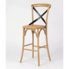 Darlinghurst Elmwood Cross Back Bar Stool with Rattan Seat