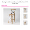 Darlinghurst Elmwood Cross Back Bar Stool with Rattan Seat