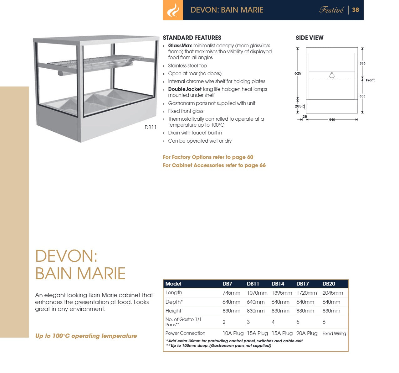 Festive Devon 1070 - 3 Pan Bain Marie
