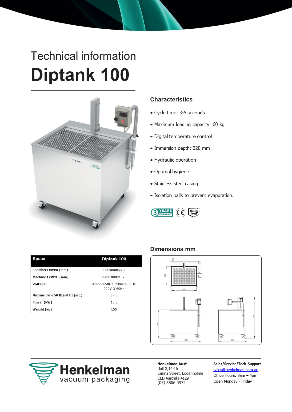 Henkelman DT100 - Dip Tank