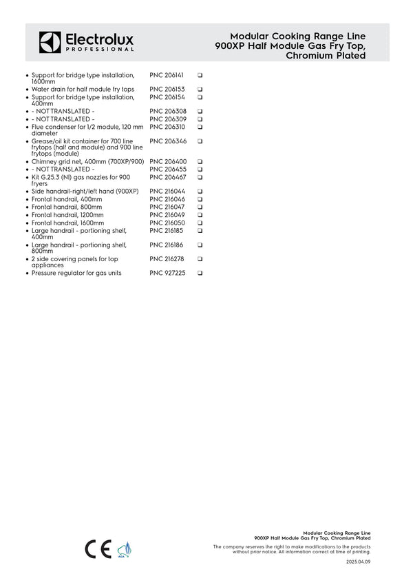 Electrolux Professional 900XP E9FTGDCS00 - Gas Griddle Plate