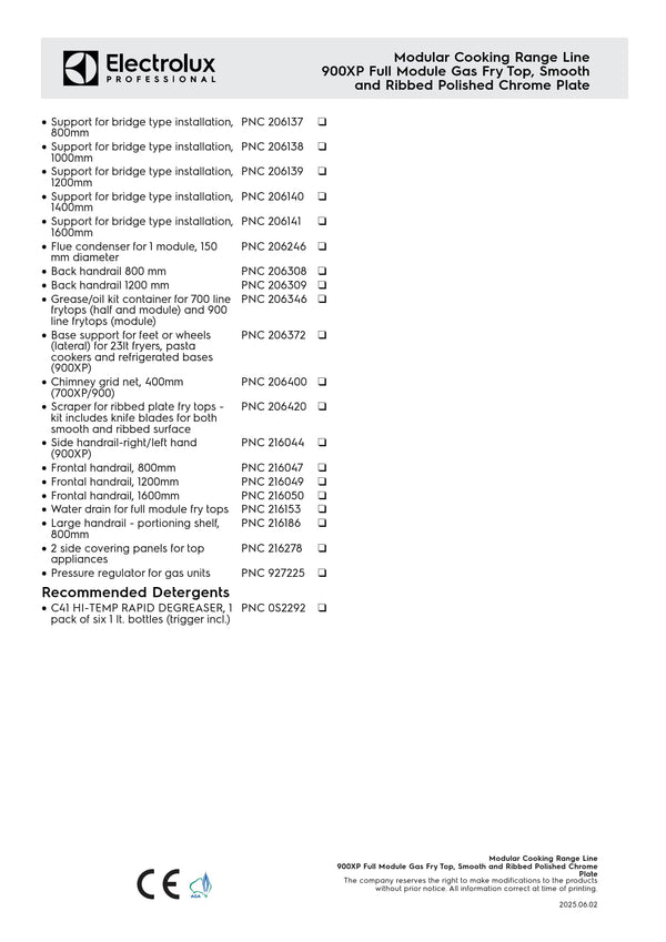 Electrolux Professional 900XP E9FTGHCP00 - Gas Griddle Plate