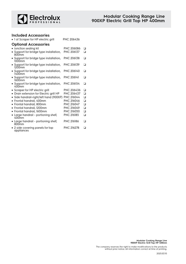 Electrolux Professional 900XP E9GREDGS0P - Electric BBQ Char Grill Top