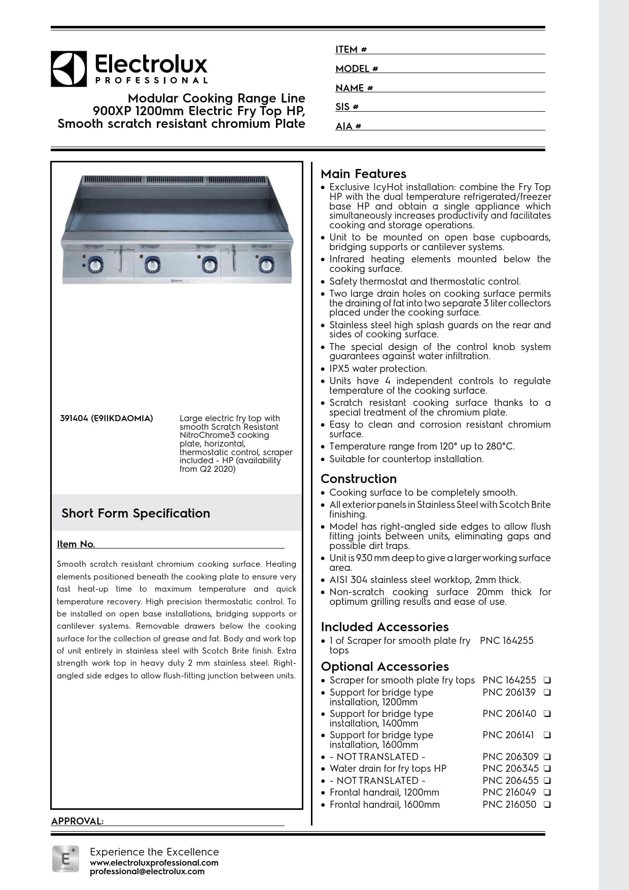 Electrolux Professional 900XP E9IIKDAOMIA - Electric Griddle Plate